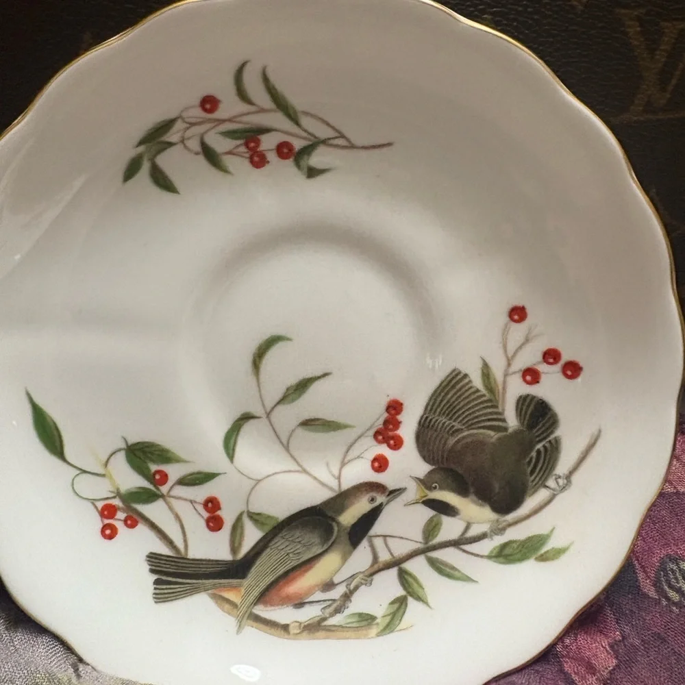 Royal Chelsea Audubon design China two cups and saucers